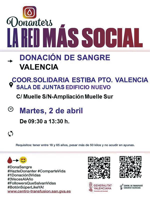 $!Coordinadora Solidaria Valencia organiza una jornada de donación de sangre