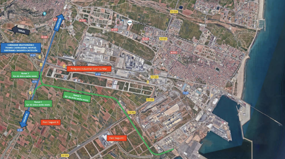 El ramal de acceso ferroviario al Puerto de Sagunto, listo en 16 meses