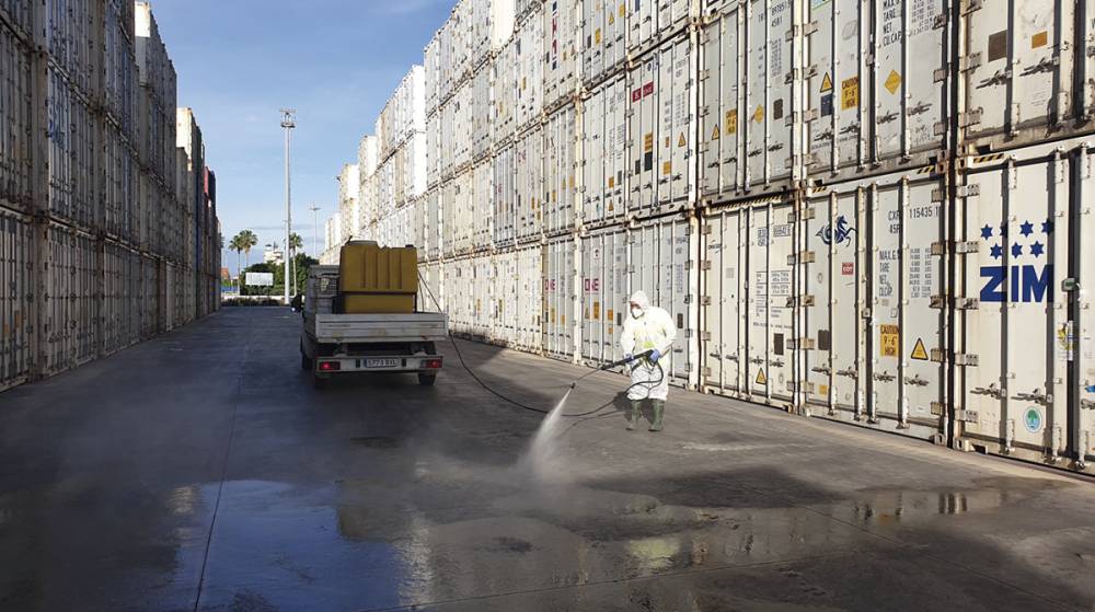 Trans-Base Soler desinfecta las instalaciones de su d&eacute;pot en el puerto de Valencia