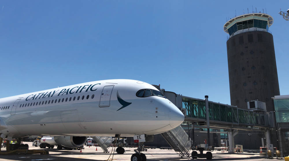 El Airbus A350-1000 de Cathay Pacific llega a Barcelona