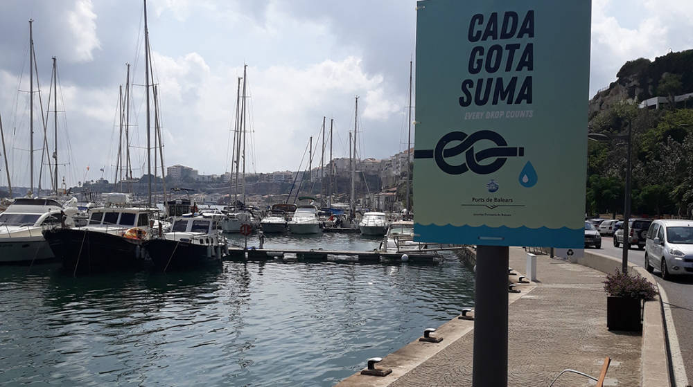 Puertos de Baleares activa una campa&ntilde;a de consumo responsable de agua en el puerto de Ma&oacute;