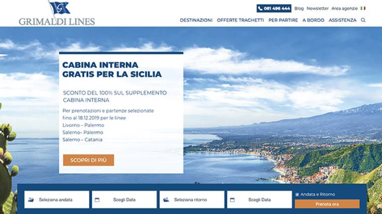 El objetivo de la nueva web de Grimaldi Lines es garantizar a los usuarios una navegaci&oacute;n m&aacute;s intuitiva e inmediata.