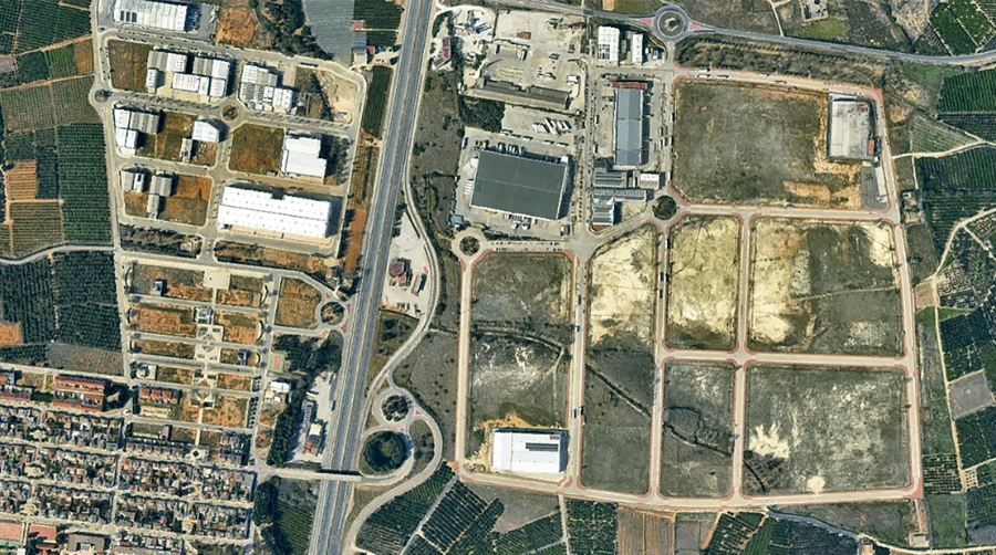 Imagen cenital del Parque Empresarial “El Pla II”.
