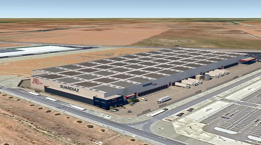 Recreación del futuro centro logístico de Suardiaz Group en Sevilla.