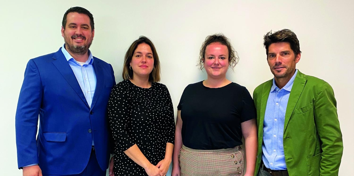 Rubén Martínez (National Sales Manager) y Christian Iervasi (Import National Sales Manager) + Jessica Mayor (Barcelona Import Sales en Routings Manager) y María Jesús Piqueras (Barcelona Expo).