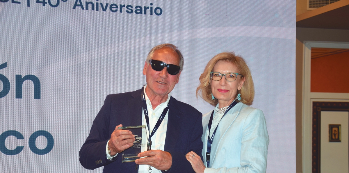 Manuel Fernández Rouco, presidente de honor de ACE, y Pilar Tejo (SPC-Spain). Foto M.J.