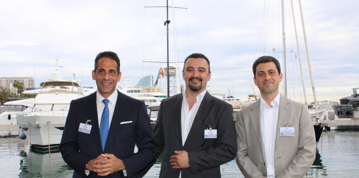 Walid I. Dziri, CEO Pangea Shipping Group; Turay Goren, general manager de One Ocean Shipping Agency; y Ihrsan Arican, managing director Admiral Container Lines. Foto A.Tejera.