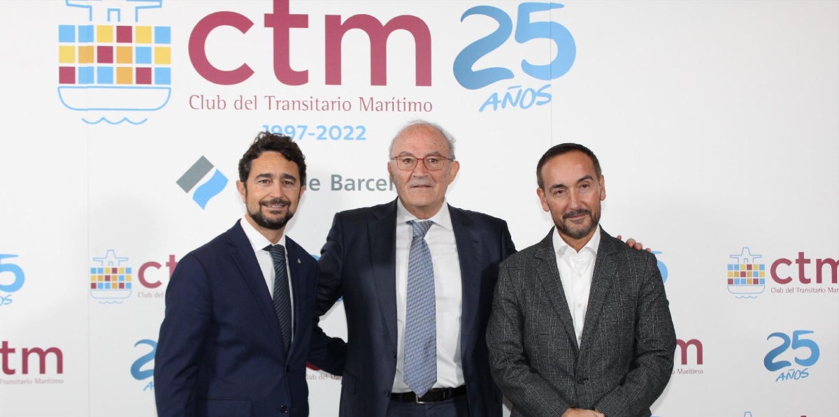 Damià Calvet, presidente del Port de Barcelona; Jaume Altisent, presidente del CTM;