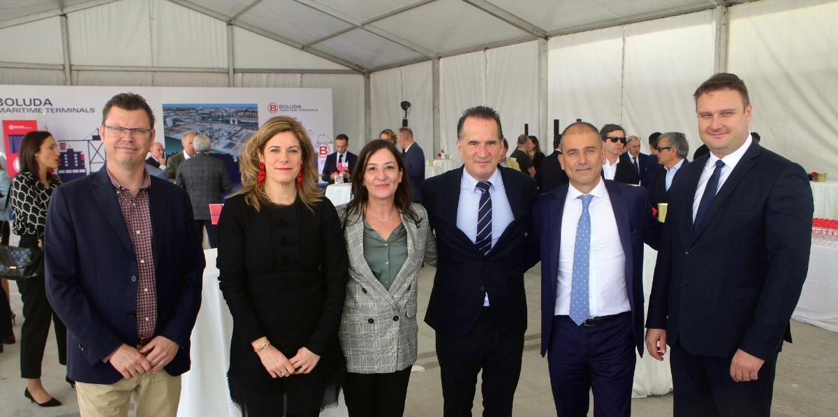 Patrick Ram, WEC Lines; Virginia Navarro, Containerships; Elsa Conejo, WEC Lines; Jon Gárate, Boluda; Borja López, Kukla; Daniel Ilisan, Suardiaz Logistics. Foto J.P.