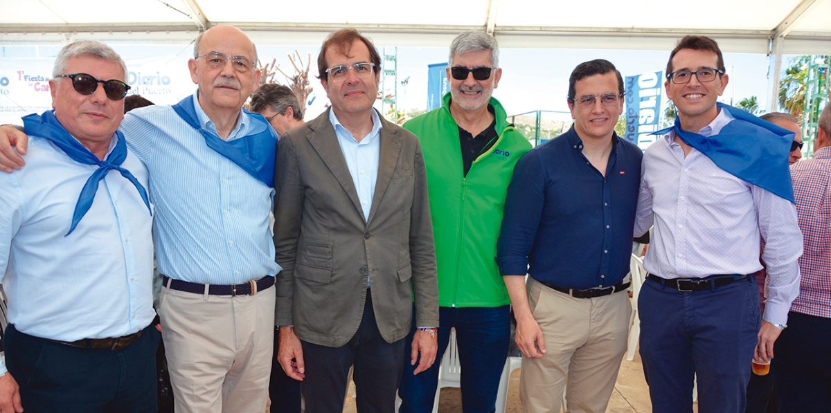 José Antonio Cánovas, Antonio Campoy, Pedro Pablo Hernández, Paco Prado, José María Gómez y Sergio Conesa. Foto J.C.P.
