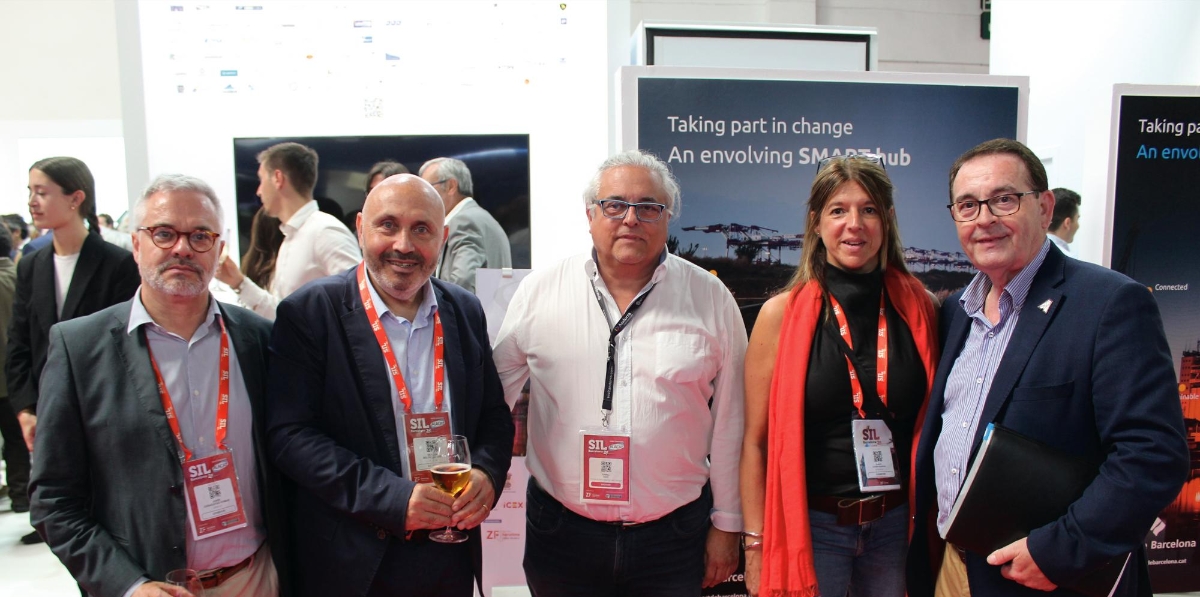 Jordi Casasayas y Silveri Beltran, CIMALSA; Enric Ticó y Blanca Guitart, FETEIA y Carmelo Garrido, AET. Foto: JCS.