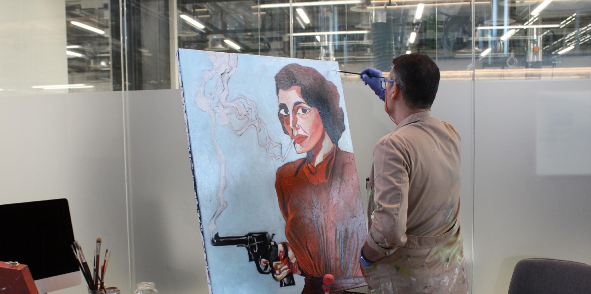 Arte en vivo en BNEW. Foto A.T.
