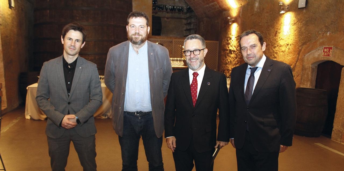 Oriol Martori y Marc Sanglas, Generalitat de Catalunya; Säul Garreta, presidente de la Autoridad Portuaria de Tarragona y Joan Maria Basora, Puerto de Tarragona. Foto: JCS.