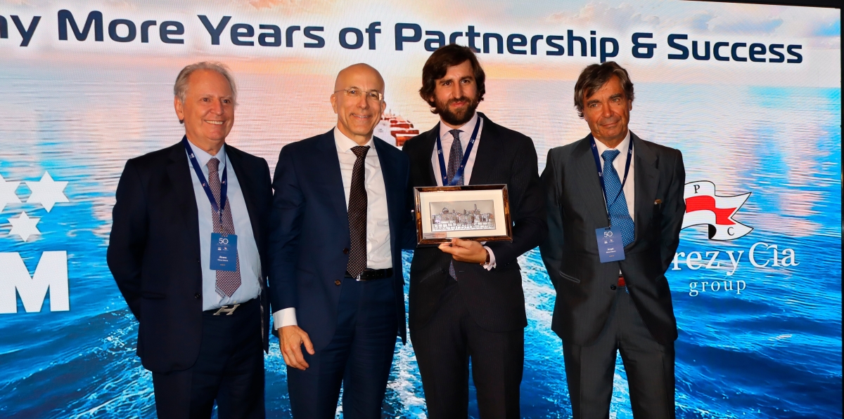 Álvaro Pérez-Maura (Pérez y Cía); Chen Lichtenstein (ZIM); Gonzalo Pérez-Maura (Pérez y Cía); y Ángel Pérez-Maura (Pérez y Cía). Foto M.J.