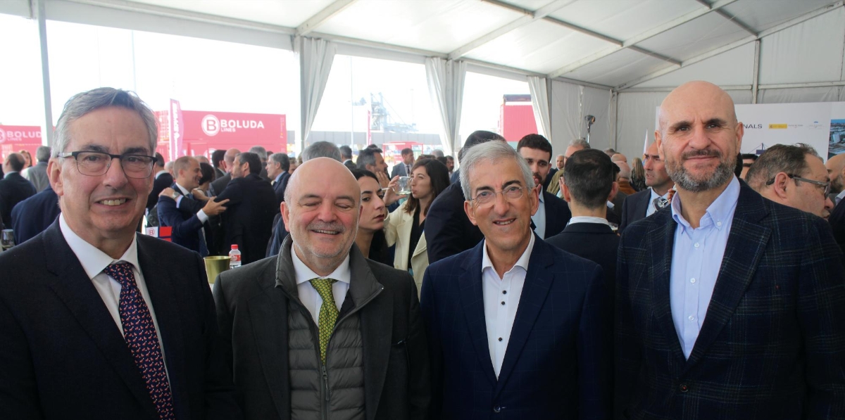 Juan Luis Sánchez, de Astander; José Luis González, ABC Logistic; Juan de Miguel, de SIEC; Jesús Vela, de Grupo Vela. Foto J.P.