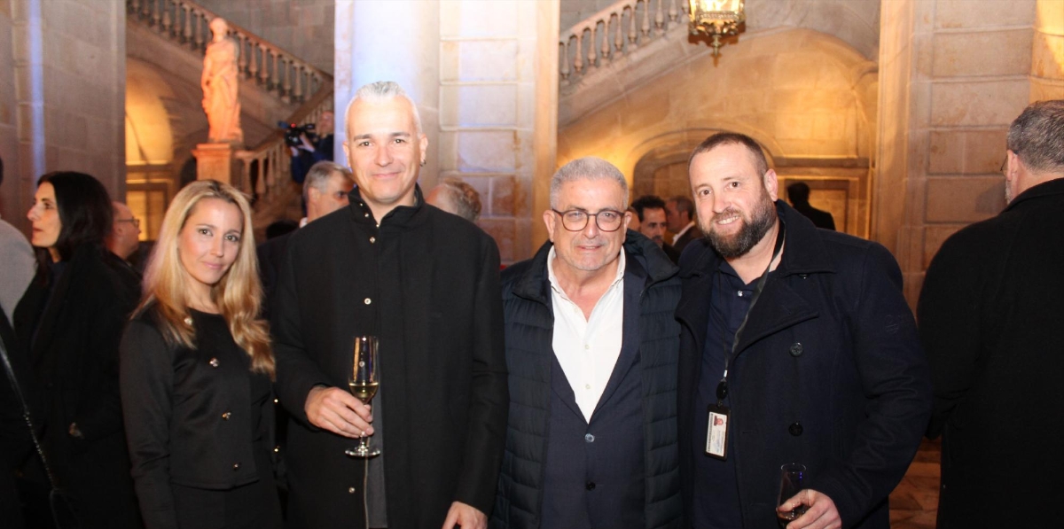 Neus Garrido (CTC); Juan Vicente Guerrero y Jorge Fernández (Sintraport), y Eduard Rodés, Escola Europea. Foto A.Tejera.
