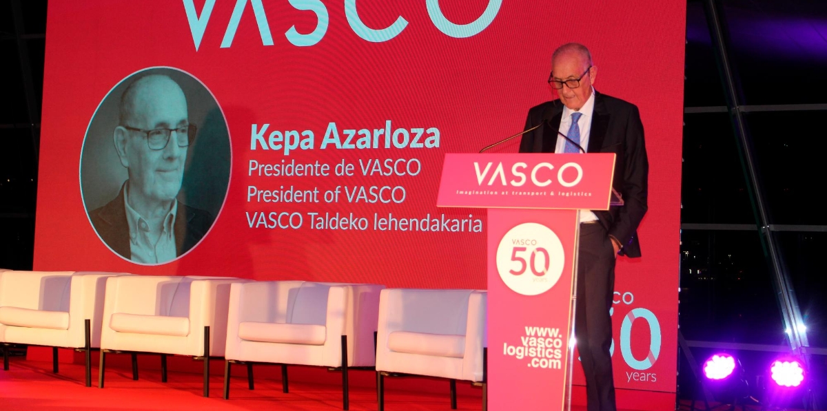 Kepa Azarloza, presidente de VASCO, reivindicó los orígenes de VASCO desde su fundación en 1972 en Amorebieta (Bizkaia). Foto J.P.