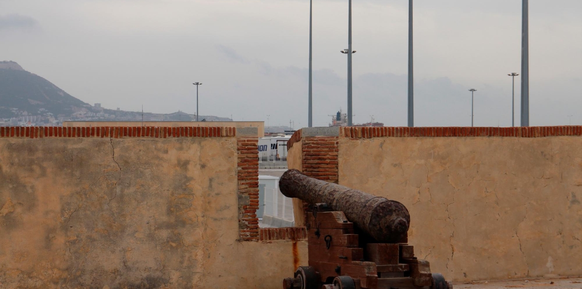 Detalle de la Batería de Santa Bárbara. Foto Miguel Jiménez