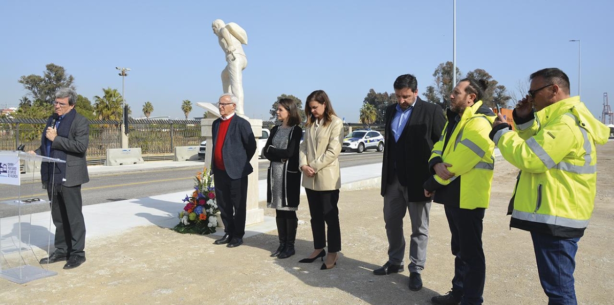 Inauguración del monumento de homenaje al estibador portuario