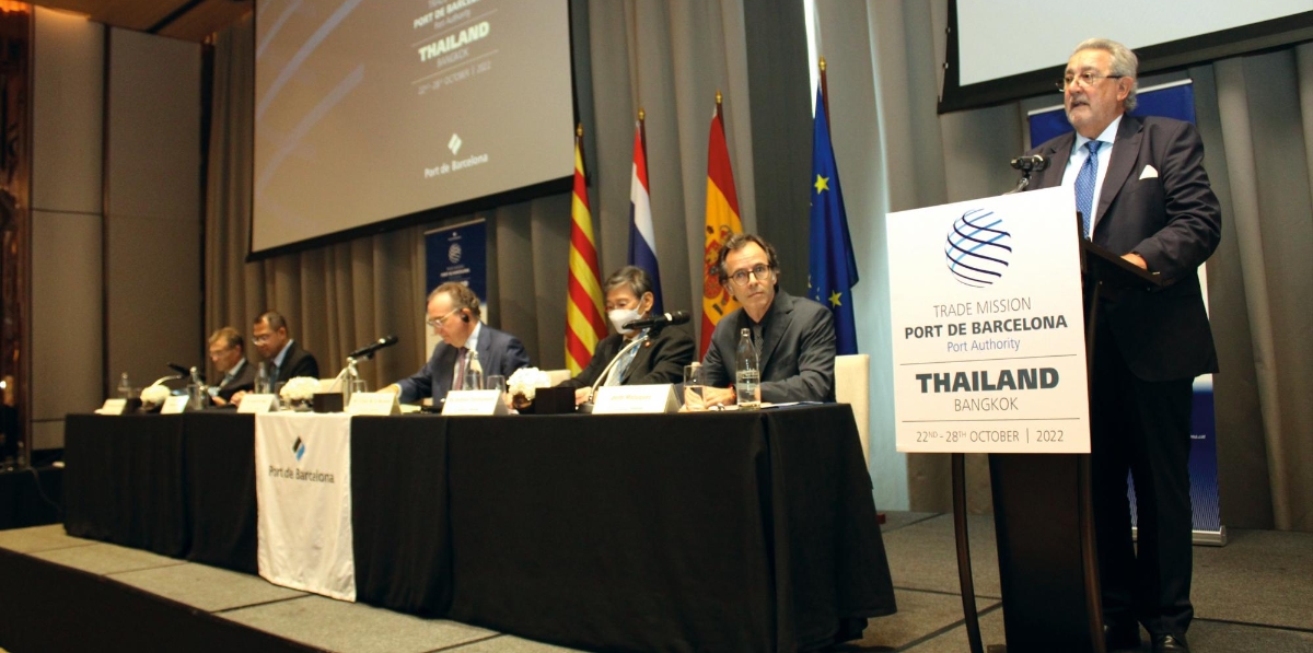 Javier Vidal, vicepresidente del Consejo de Administración del Port de Barcelona en la inauguración oficial de la Misión a Tailandia. Foto A.Tejera.