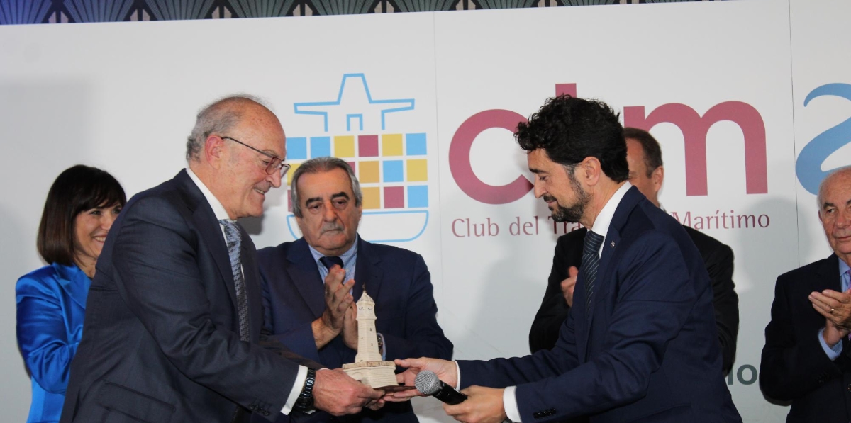Jaume Altisent, presidente del CTM, y Damià Calvet, presidente del Port de Barcelona. Foto A.Tejera.