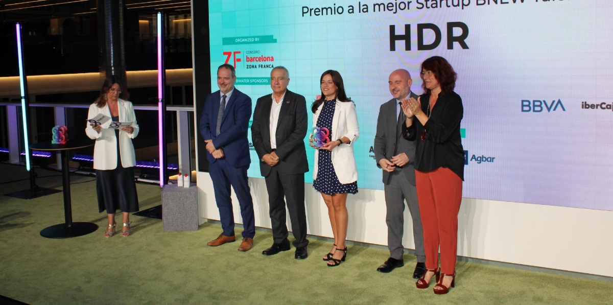 Blanca Sorigué, directora general del CZFB; Joan Romero, director ejecutivo de ACCIÓ; Pere Navarro, delegado especial del Estado en el CZFB; Maria Florencia Martínez, de HDR; Carlos Prieto, delegado del gobierno de España en Catalunya; y Laia Bonet, 1ª teniente de Alcalde del Ayuntamiento de Barcelona. Foto M.V.