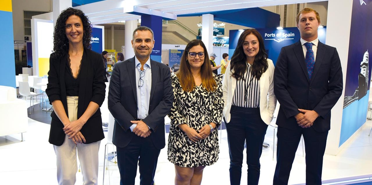 Marta Alonso, directora de Cruceros; Ramiro Cobo, director general; Silvia Gómez, Shorex Atlántico; Laura Gallego, Shorez Mediterráneo; Lucas Simó, responsable de Operaciones en Barcelona. Foto B.C.