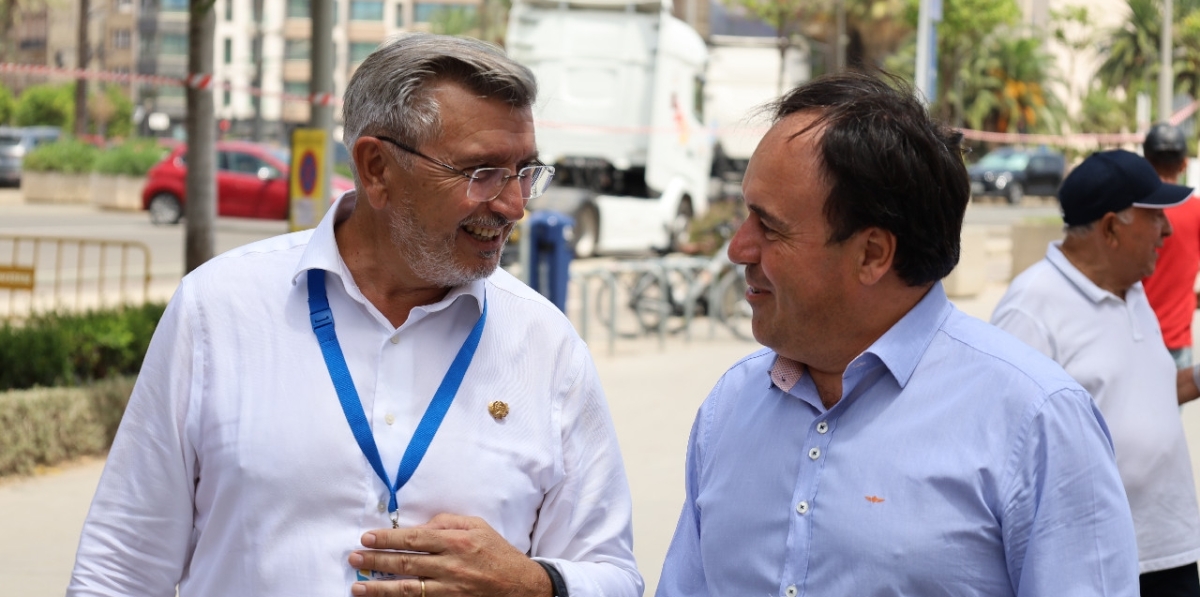 Carlos Prades, presidente de la FVET; y Juanfran Pérez Llorca, presidente de la Generalitat Valenciana. Foto R. T.