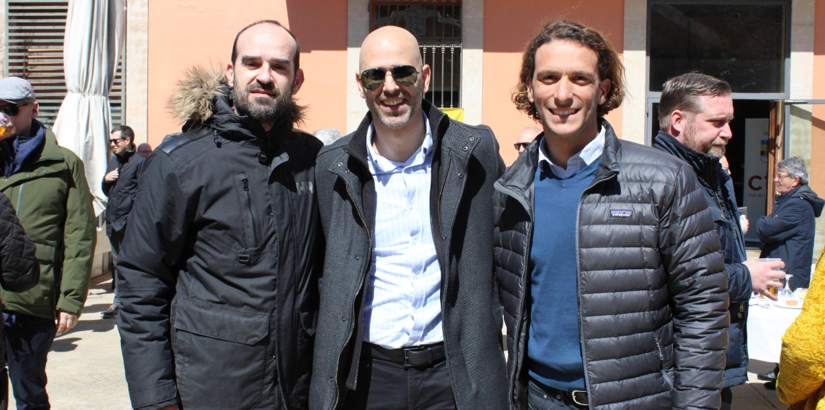 Xavi Chela, Alberto Robles y Julio Ortega (Hapag Lloyd).
