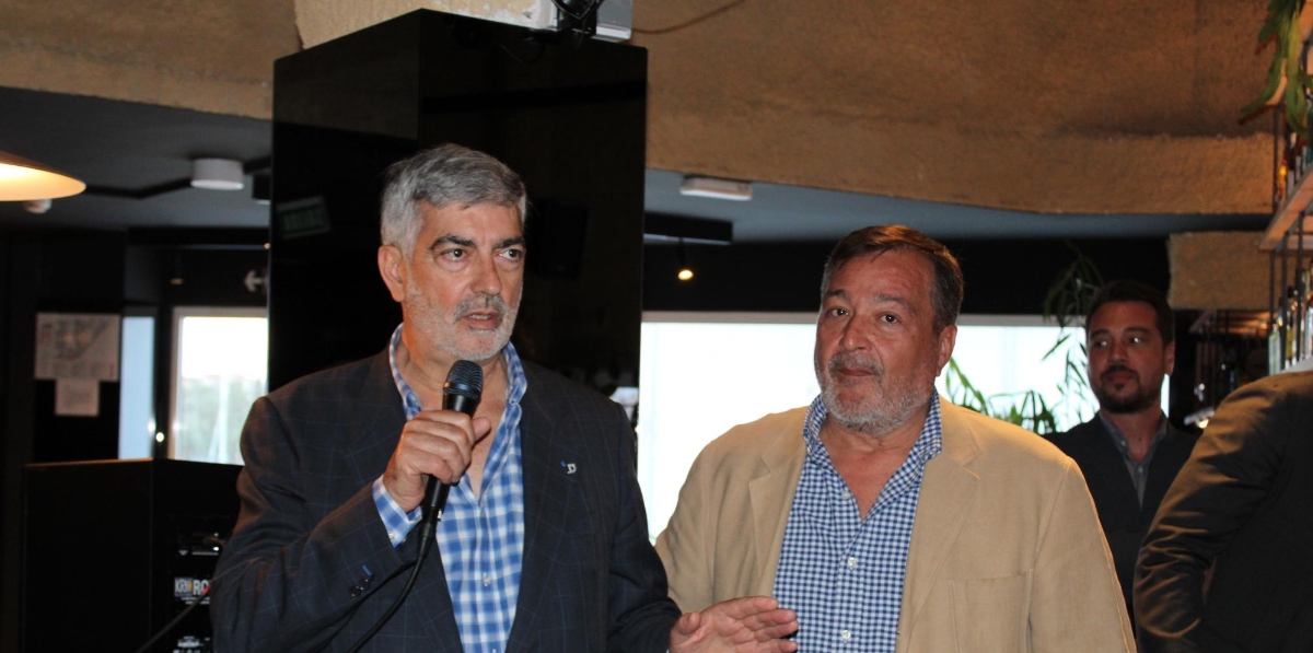 Paco Prado, director general de Grupo Editorial; y José Antonio Jimeno, presidente de la Comisión Organizadora de la Fiesta de la Logística de Barcelona.