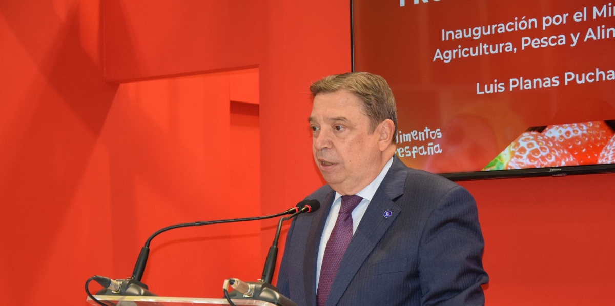 Luis Planas, ministerio en funciones de Agricultura, Pesca y Alimentación, durante el discurso inaugural.