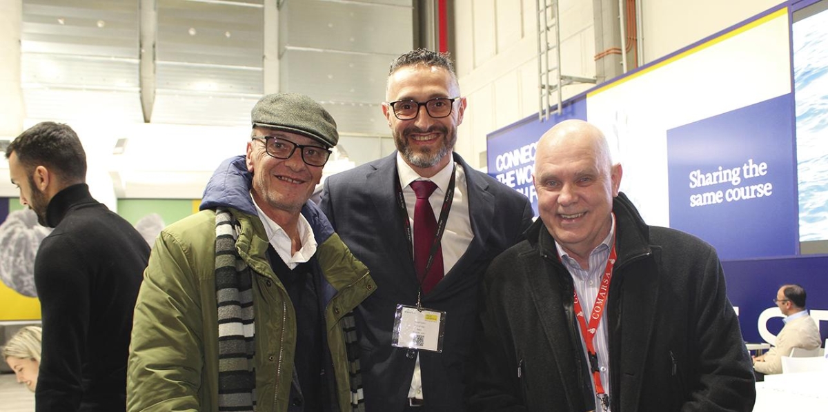 Desde la izquierda: Alfredo Calvo, DART Vigo; David Castro, AP Vigo; y Titus Van Lieshout, Comarsa. Foto B.C.