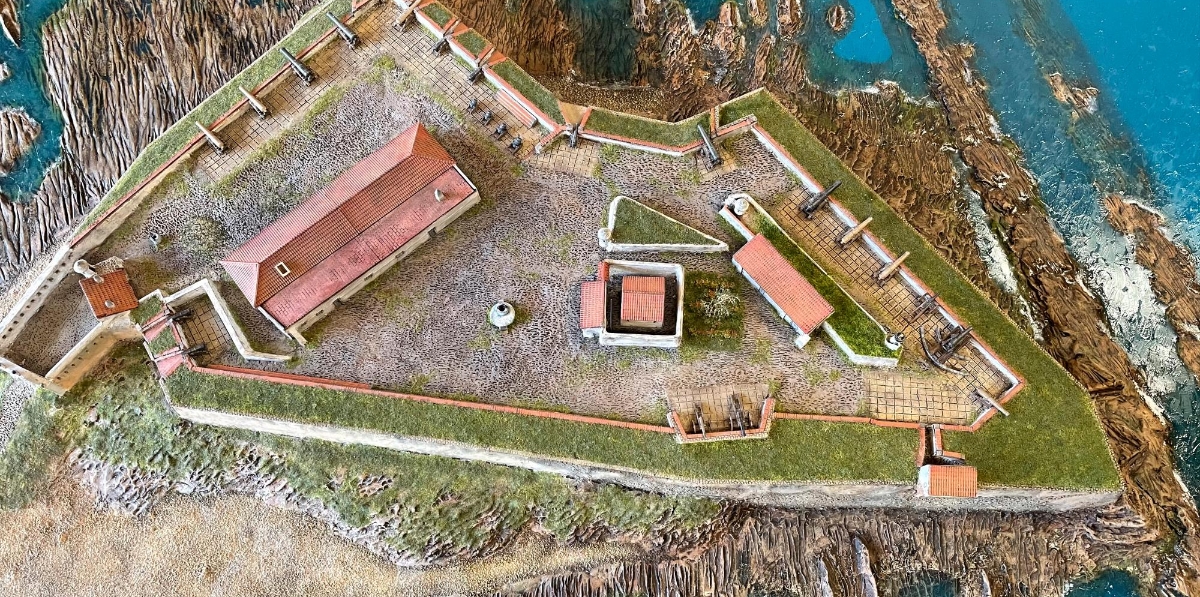 Maqueta de cómo era el Fuerte de Isla Verde a finales del siglo XVIII.