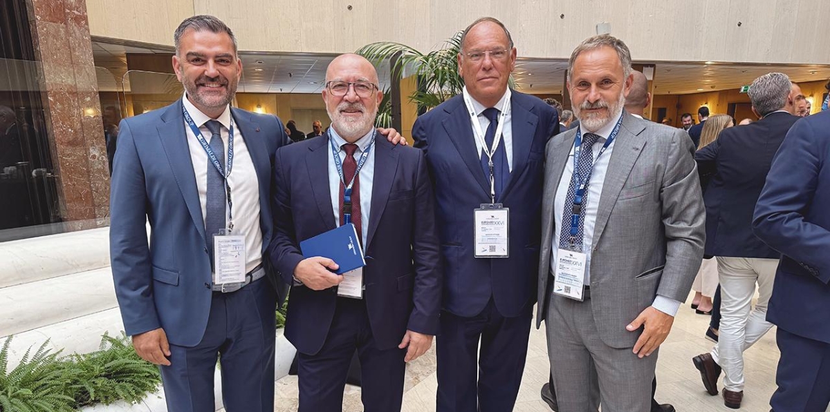 Francesco de Candia, delegado comercial de Grimaldi en la Península Ibérica; Antonio Crespo, director de Valencia Terminal Europa; Ettore Morace, CEO de Trasmed y Mario Massarotti, consejero delegado de Grimaldi en España. Foto F.V.