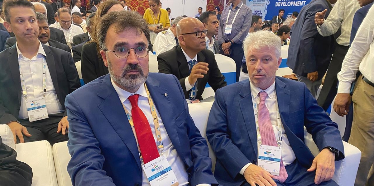 Lluís Salvadó, presidente de la Autoridad Portuaria de Barcelona y Manel Galán, director del Consell Rector per a la Promoció de la Comunitat Portuaria de Barcelona.