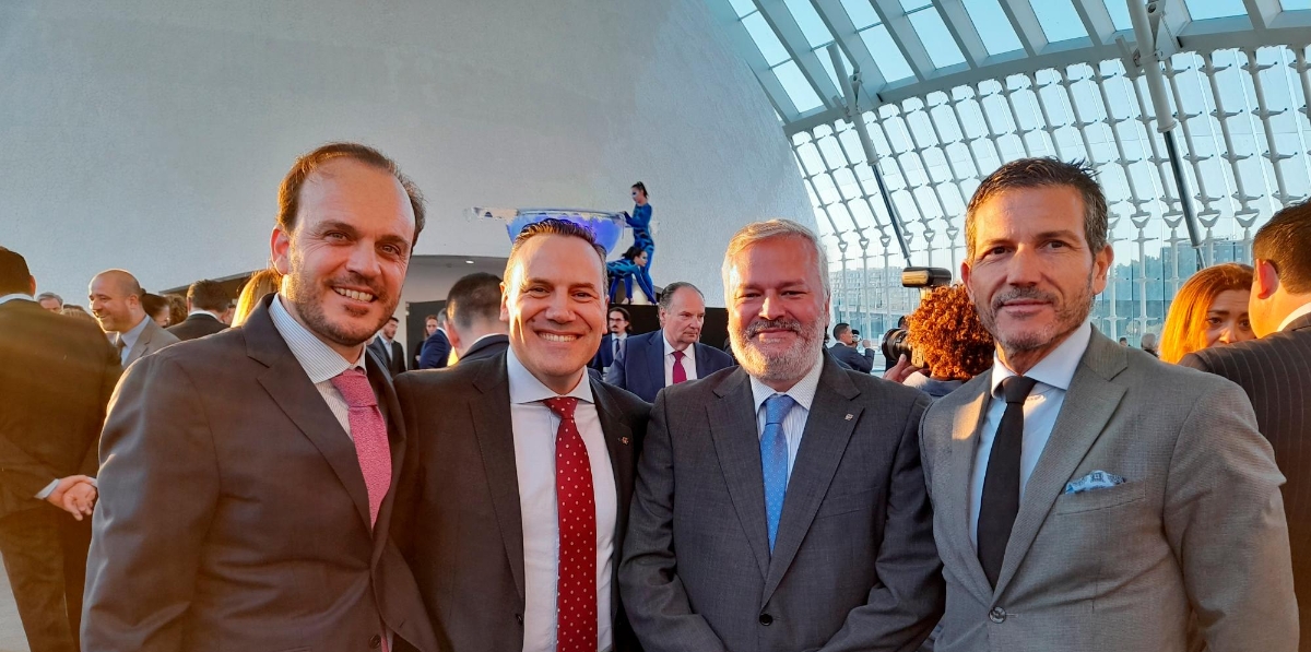 Gonzalo Ravello (Ravello), Daniel Mozo (MSC España-GNV), Carlos Castellvi (MSC España) y Javier García (Boluda Corporación Marítima). Foto: Raúl Tárrega.