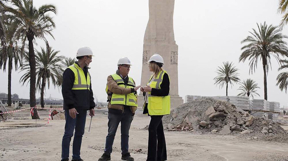 El Puerto de Huelva avanza en la remodelación de la obras del monumento a Colón
