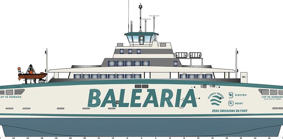 Baleària da un nuevo paso hacia las cero emisiones con su primer ferry eléctrico