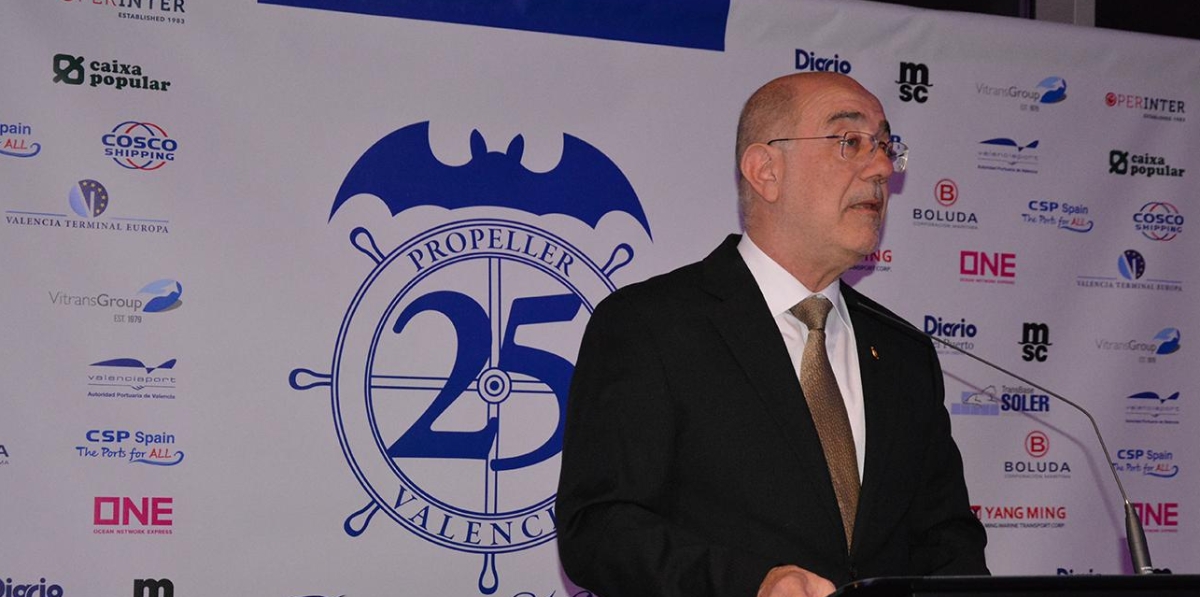Pedro Coca, presidente de Propeller Valencia, durante su intervención. Foto: Raúl Tárrega.