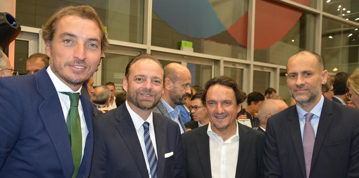 Pedro Catalán (CSP Logitrén), Alfredo Soler (Propeller Valencia), Antonio Torregrosa (Fundación Valenciaport) y Salvador Furió (Fundación Valenciaport). Foto: Raúl Tárrega.