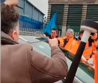 El clima de tensión en el entorno portuario se ha visto reflejado también en algunos incidentes vinculados a la movilización. Foto: RTPA.