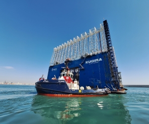 El “Kugira” participará en los trabajos de construcción del nuevo muelle de contenedores del Puerto de Valencia. Foto: Boluda Corporación Marítima.
