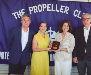 Albert Oñate, Propeller Barcelona: Núria Burguera, Propeller Barcelona; Mercè Conesa, CEO de Barcelona Global; y José Alberto Carbonell, presidente de Port de Barcelona. Foto M.V.