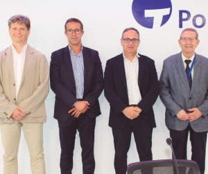 Antoni Boix, de AEQT; Oriol Asturgó, de Nippon Express; Rafael Quiles, de Sertrans; y Joan Amorós, de Ferrmed. Foto M.V.