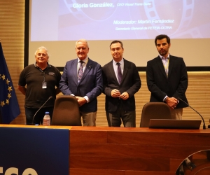 Enric Ticó, el presidente saliente de FETEIA-OLTRA; Victor Martín, el nuevo presidente de FETEIA-OLTRA; Gustavo Santana, presidente de Puertos del Estado; Martín Fernández, Secretario General de FETEIA-OLTRA. Foto: J. M.