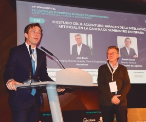 Ramón García, director general del Centro Español de Logística (CEL), y José Buch, director general de Supply Chain de Accenture. Foto M.J.