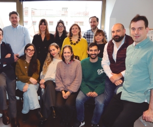 El equipo de Samskip en la oficina de Bilbao, con su director general, Diego Ruigómez (segundo por la izquierda), al frente. Foto J.P.