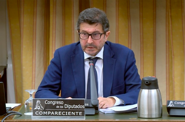 Álvaro Rodríguez Dapena, presidente de OPPE, ayer en el Congreso de los Diputados.