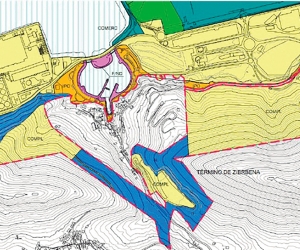 La AP de Bilbao desea poner en valor 43.860 metros cuadrados de la antigua cantera de Zierbena (zona coloreada de amarillo en la parte inferior de la imagen).