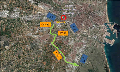 El enlace A-3 y V-30, seis meses en obras